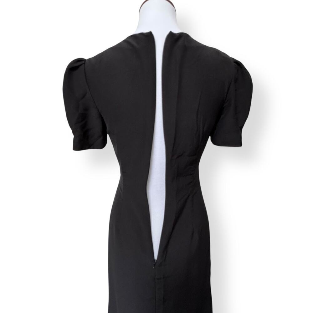 Ieena for Mac Duggal Black Rhinestone Bow Cutout Column Gown Women’s Size 2 - Picture 5 of 16